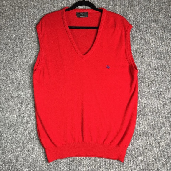 Vintage Christian Dior‎ Monsieur Orlon Acrylic Vest Size Large Logo Embroidery - Picture 1 of 8